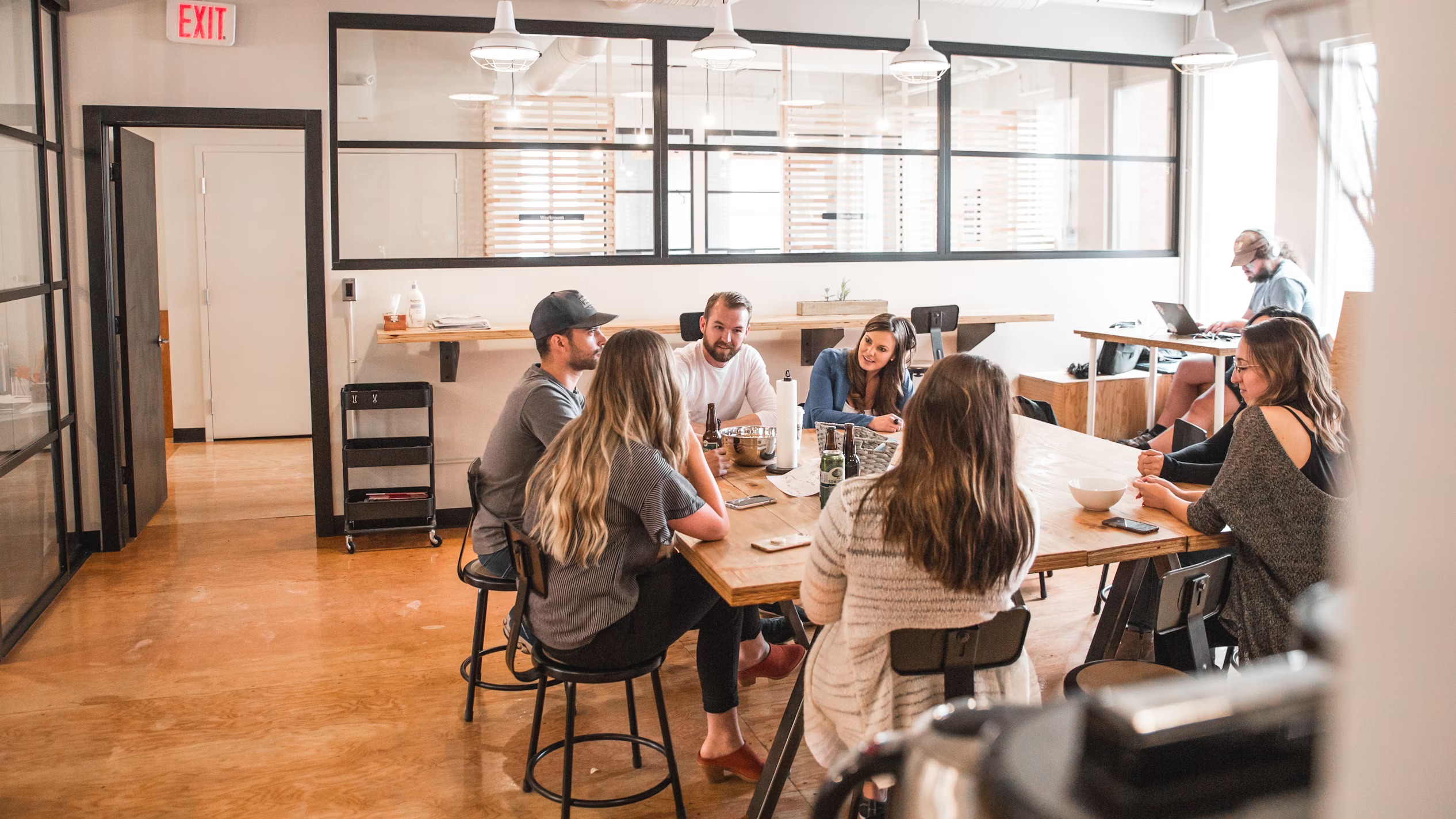 A group of people meeting